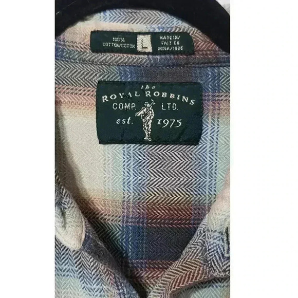 Royal Robbins flannel mens size large 100%‎ cotton super nice - Picture 2 of 6